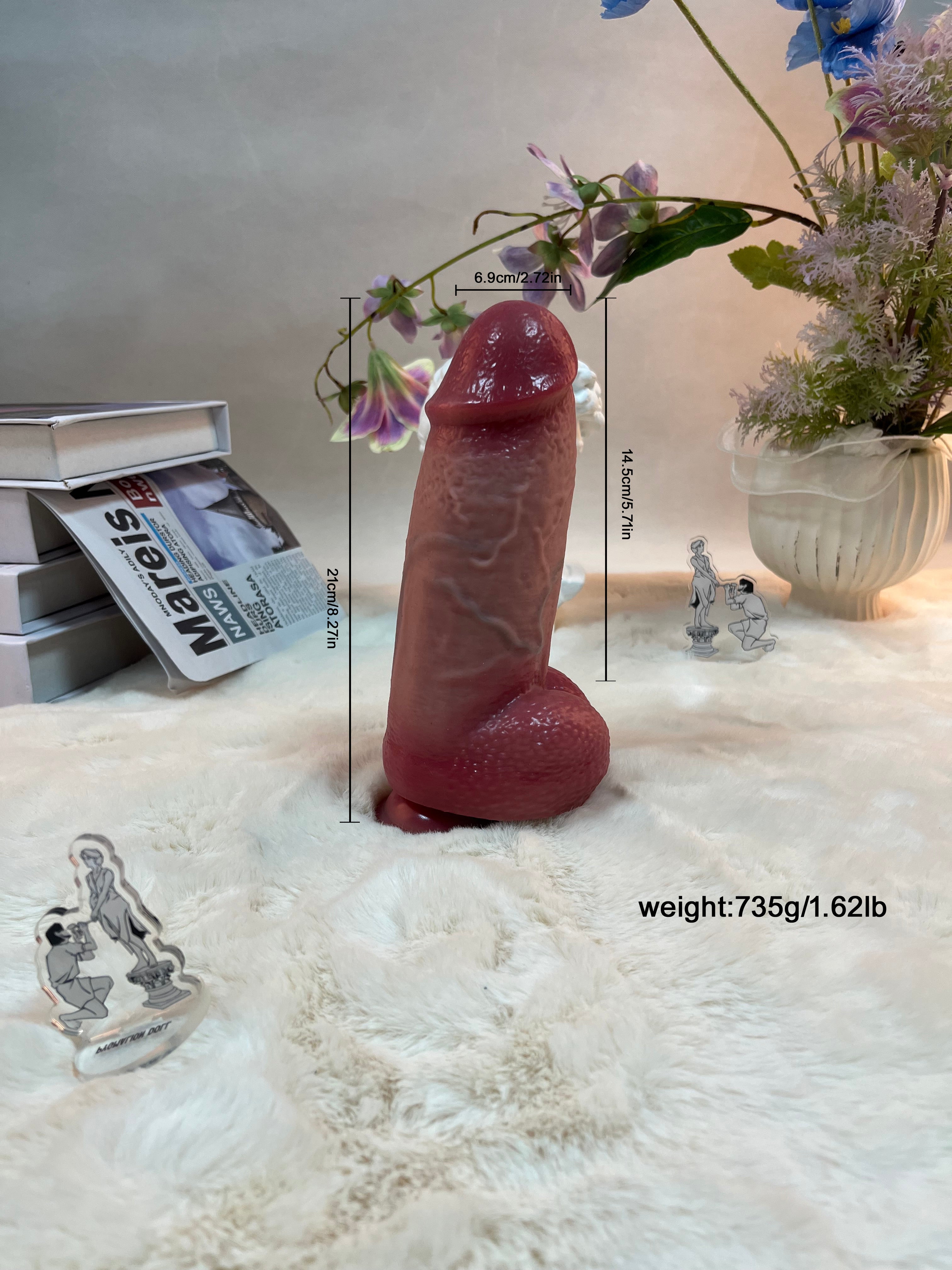 735g/1.62lb Remote-controlled, vibrating, extendable, heated, high-end liquid silicone vibrator for women—ultra-safe and waterproof (washable)