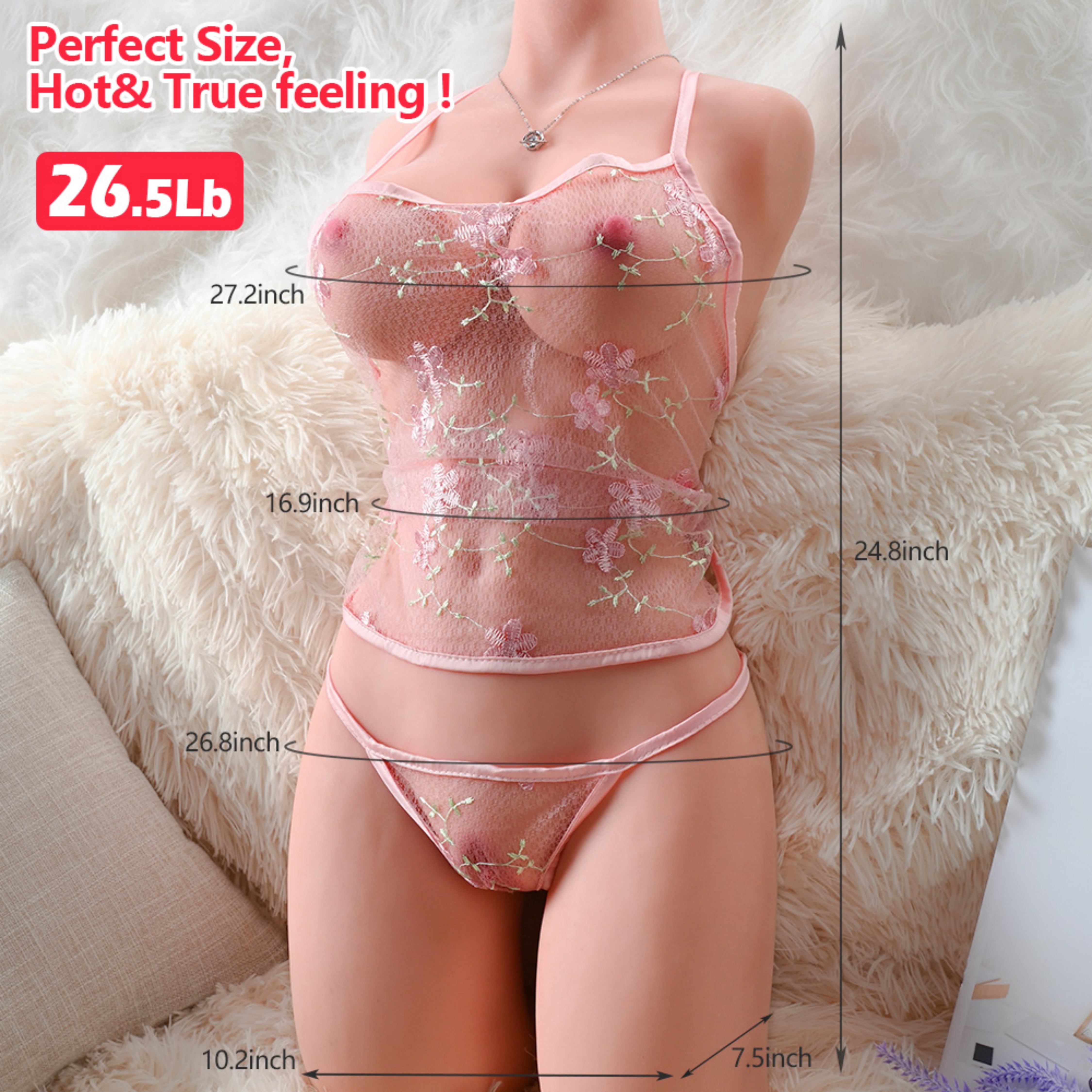 États-Unis en stock 丨 Expédition rapide 丨 Poupée sexuelle 63 cm / 25 pouces - Torse uniquement