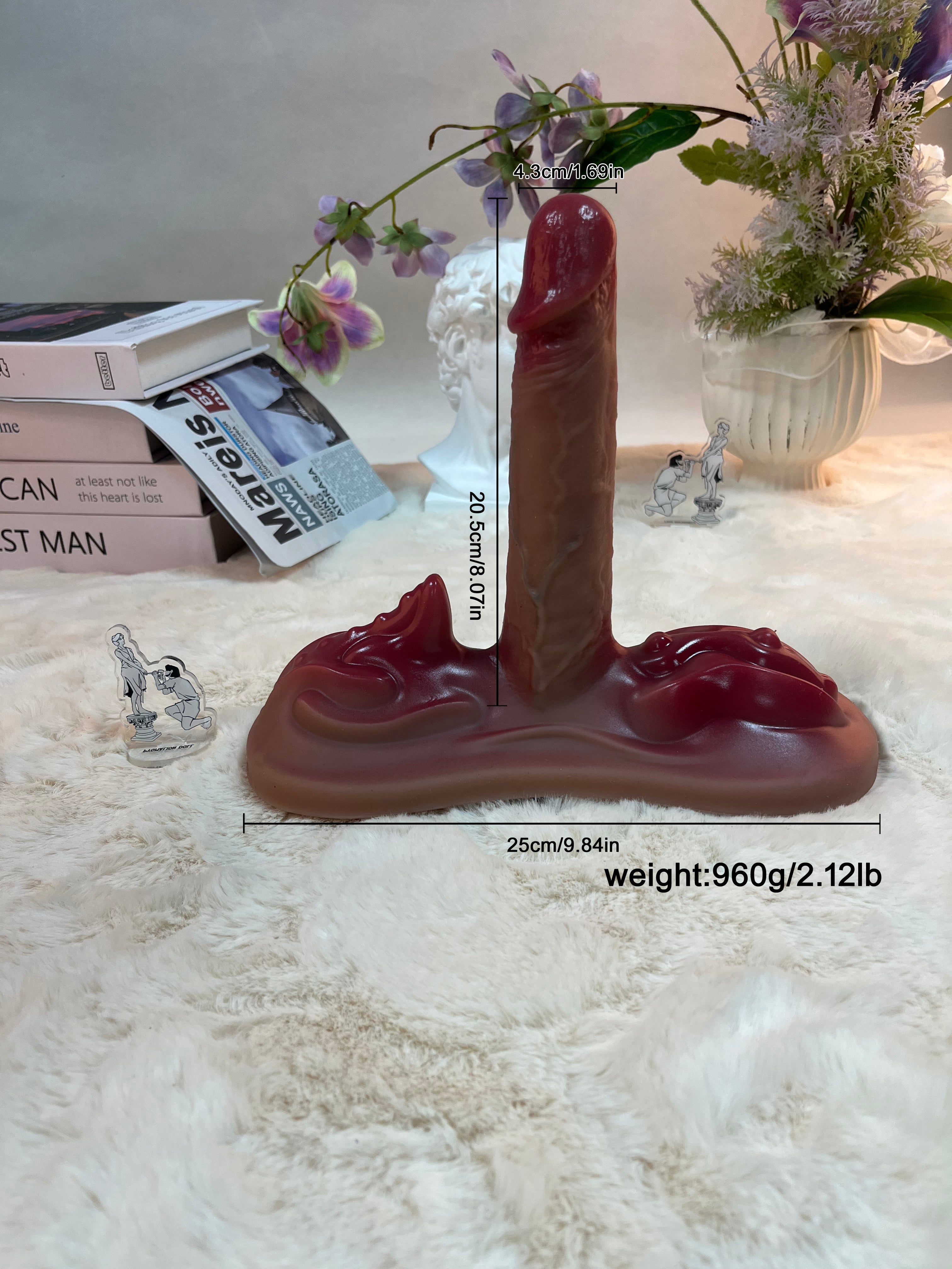 960g/2.12lb Premium Remote-Control Silicone Dildo – Auto Thrusting & Heating Function