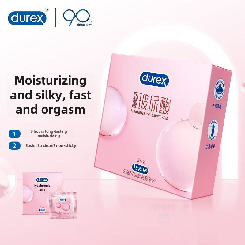 Condón Durex Hidratante Delgado Ácido Hialurónico Ultrafino Ultrasuave Pequeño Almacenamiento de Líquido Condón Inserción Desnuda