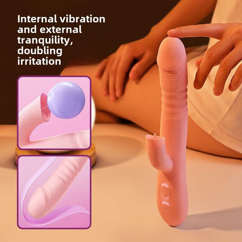 Vibromasseur télescopique pour léchage de langue pour femme