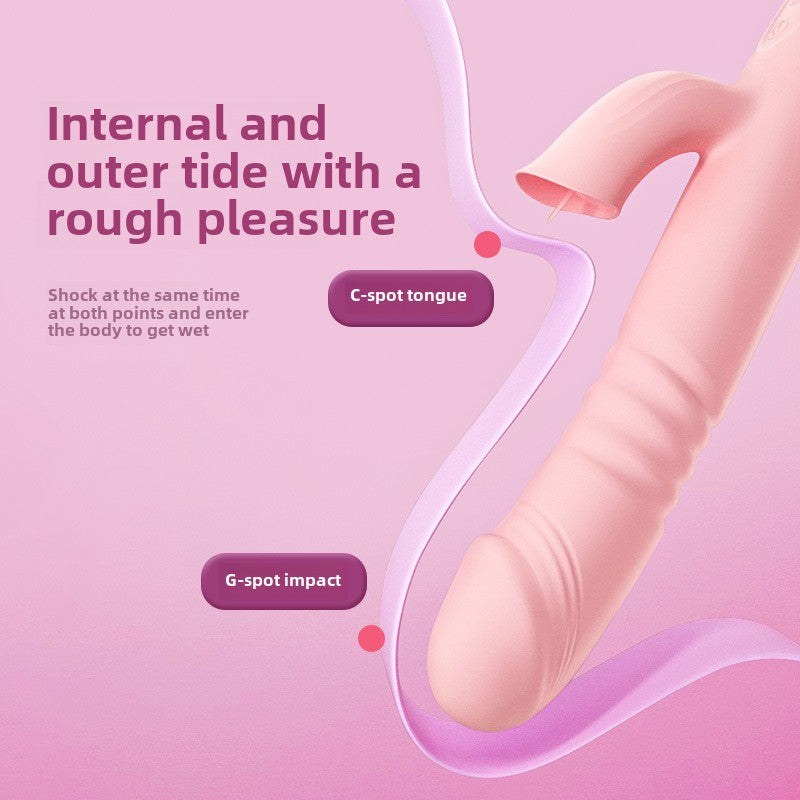 Vibromasseur télescopique pour léchage de langue pour femme