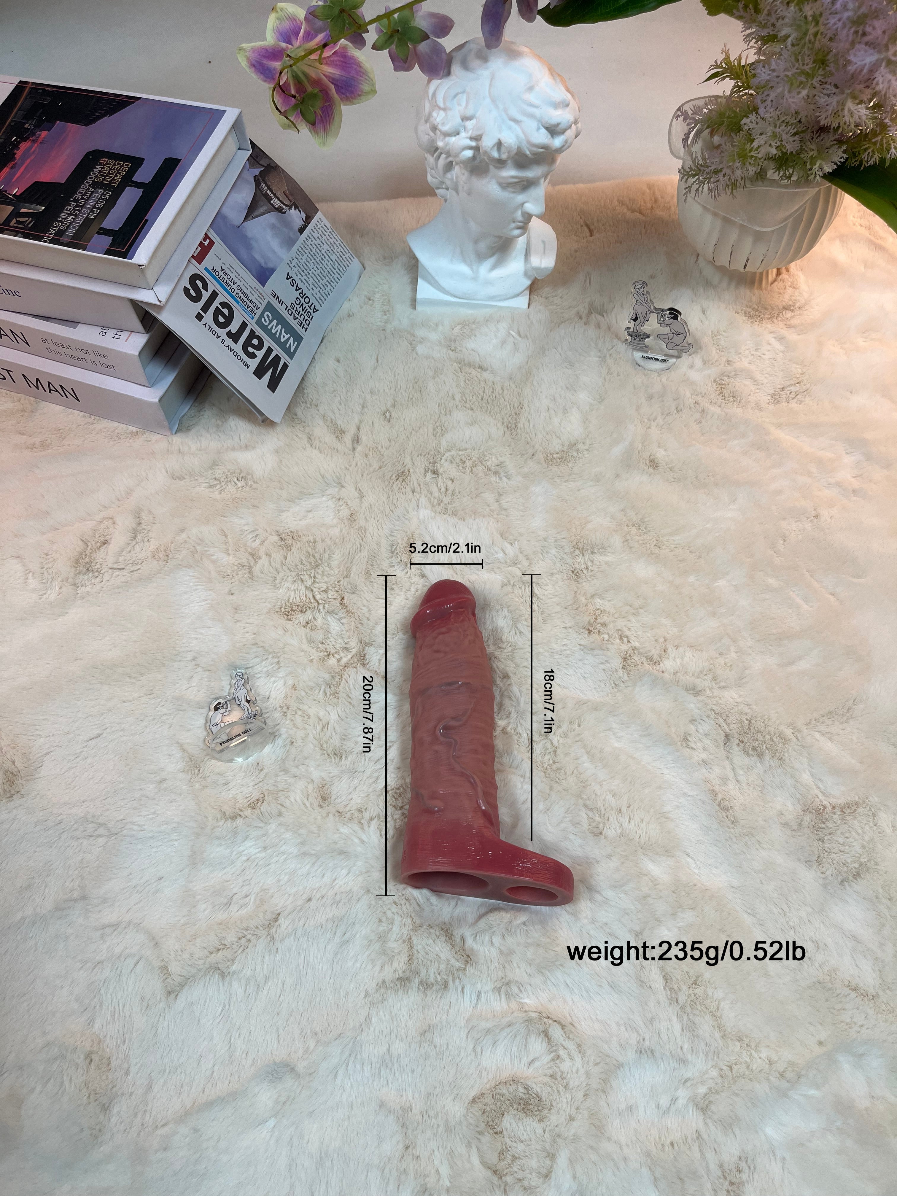 235g/0.52lb Realistic Silicone Enhancement Sleeve – Vibrating Soft-Touch Experience