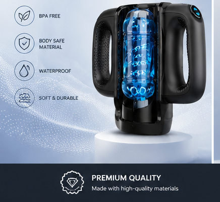 Envío Gratis丨Masturbador Masculino Eléctrico con 12 Moldes y Frecuencias de Empuje + Soporte para Teléfono Gratis para Parejas de Película + Entrada para Auriculares Incluida
