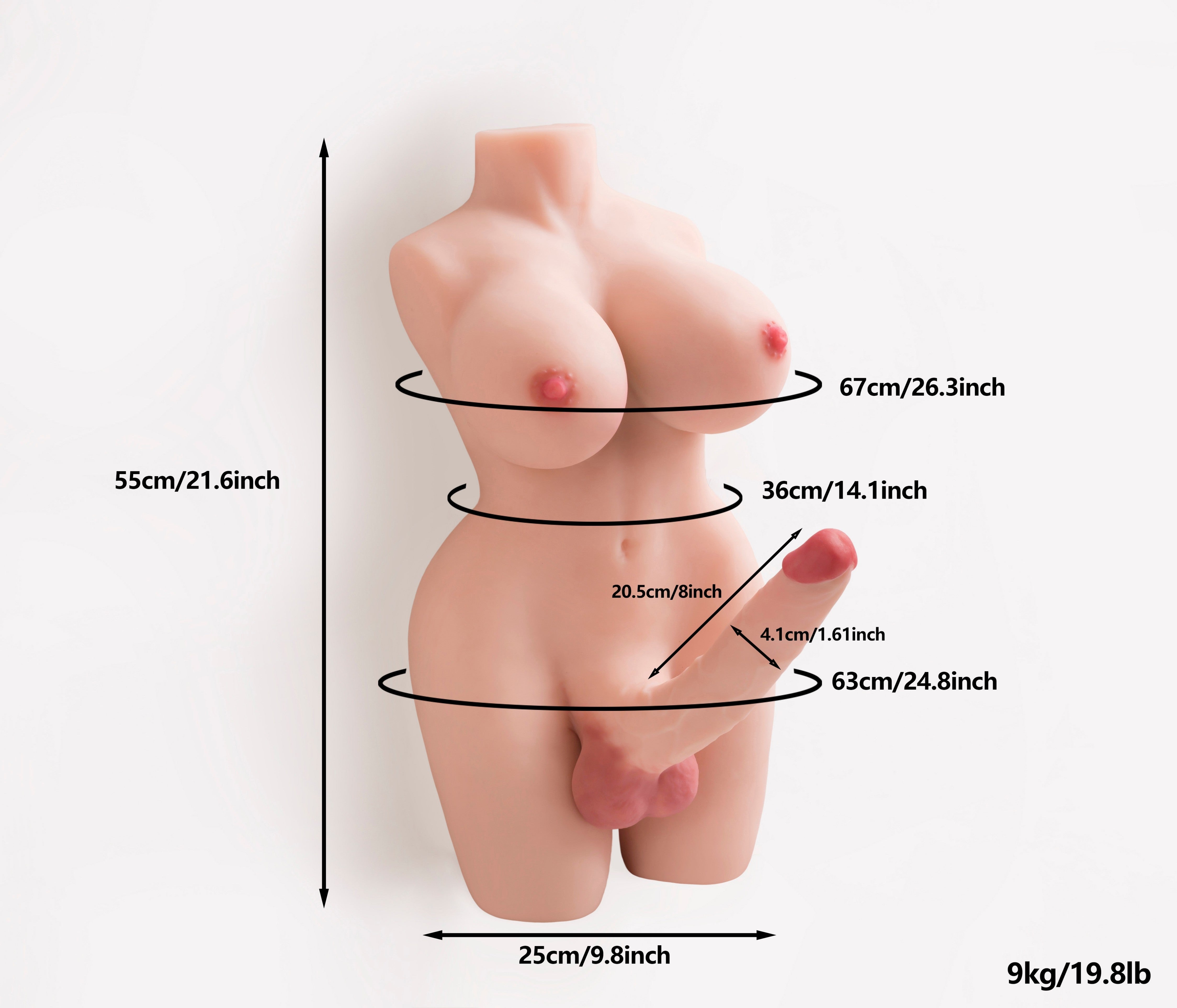USA In Stock丨Fast Shipping丨55cm/21.7Inch Sex Doll – Torso Only