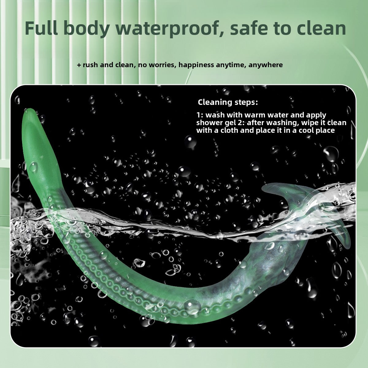 Dark green eel, suitable for both vaginal and anal use