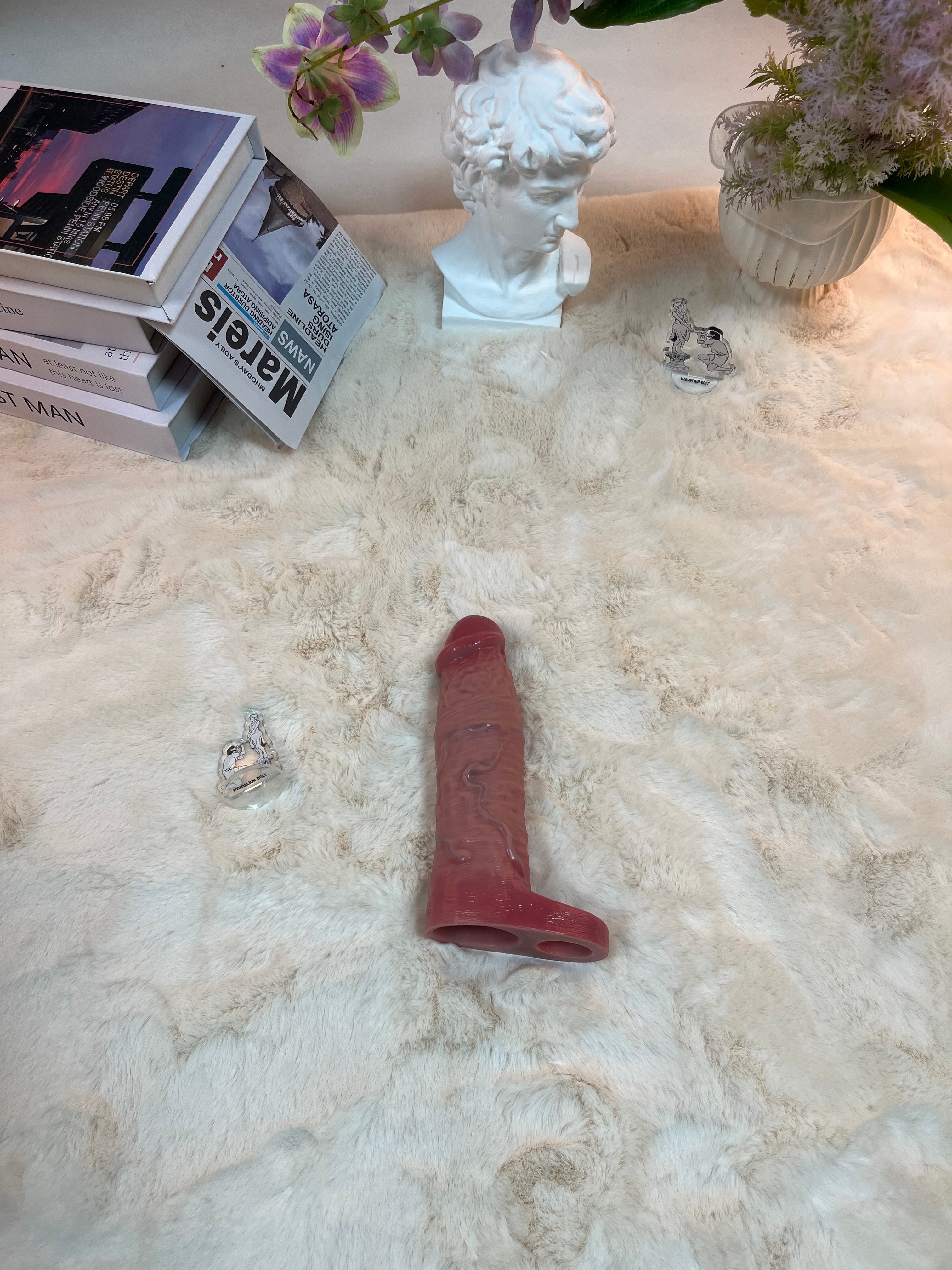 235g/0.52lb Realistic Silicone Enhancement Sleeve – Vibrating Soft-Touch Experience