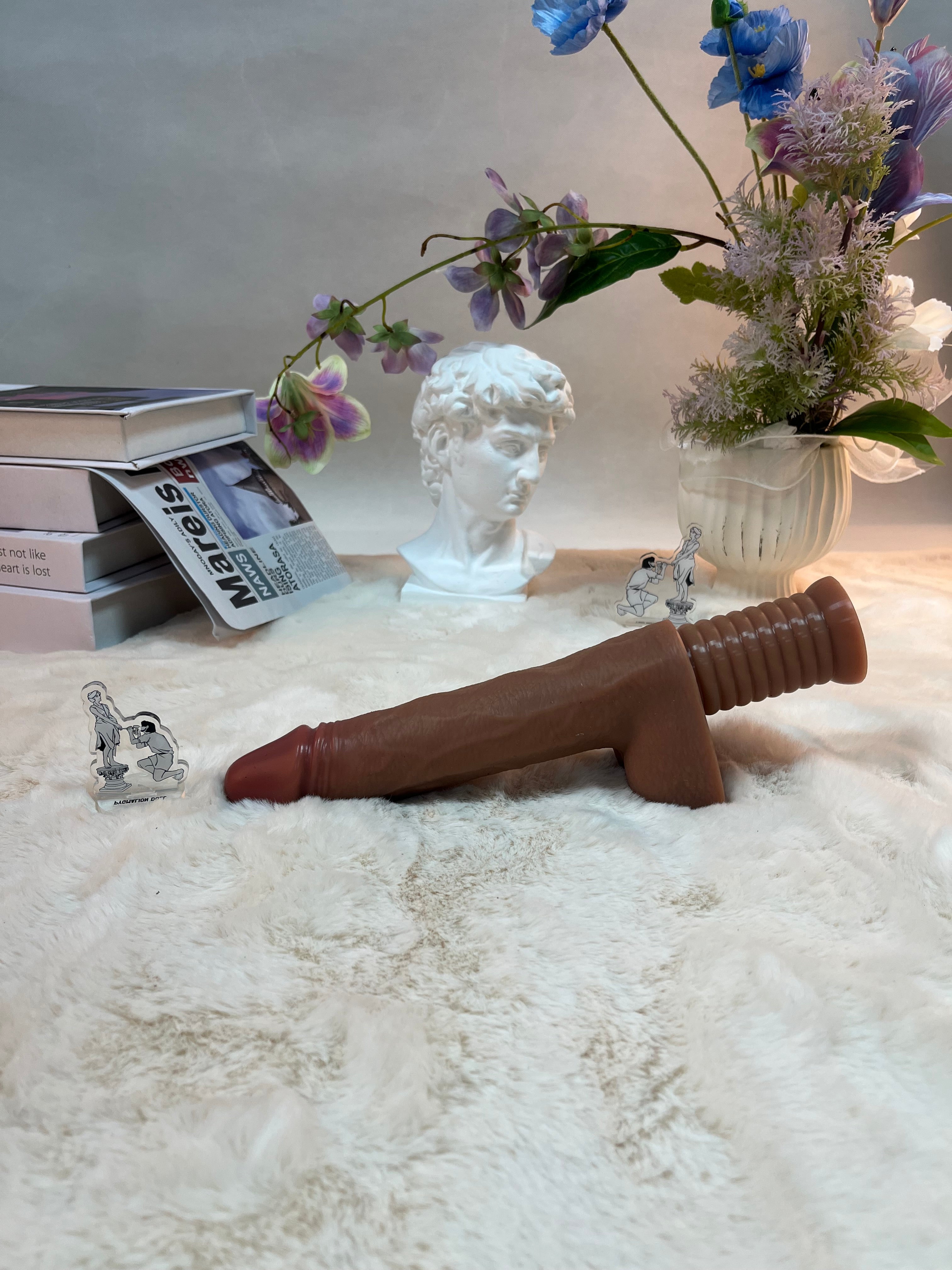 525g/1.16lb High-end silicone dildo with a handle, featuring heating, vibration, and automatic thrusting functions