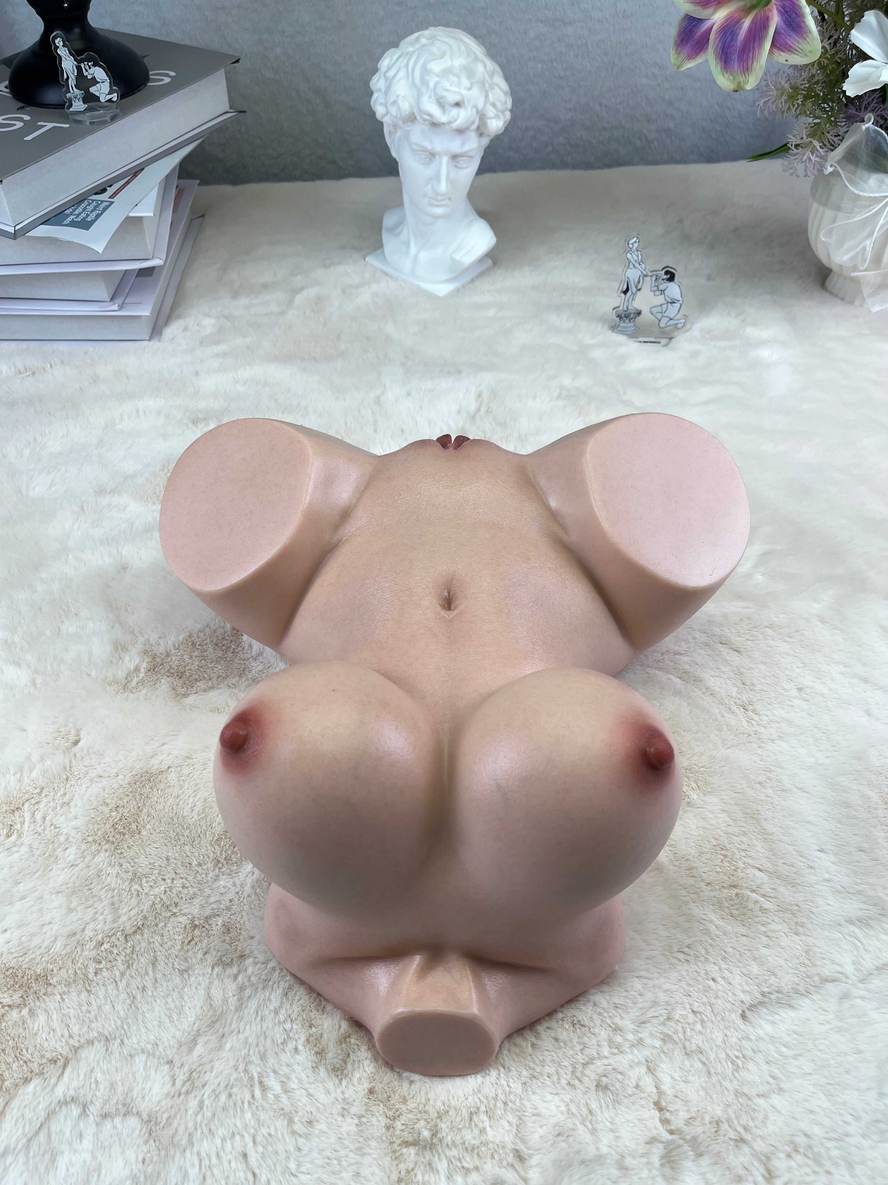 Free Shipping丨6kg/13.2lb Platinum Silicone 3-in-1 Mini Half Body Model with Full Bust & Dual Channels – Ultra-Realistic Skin Texture