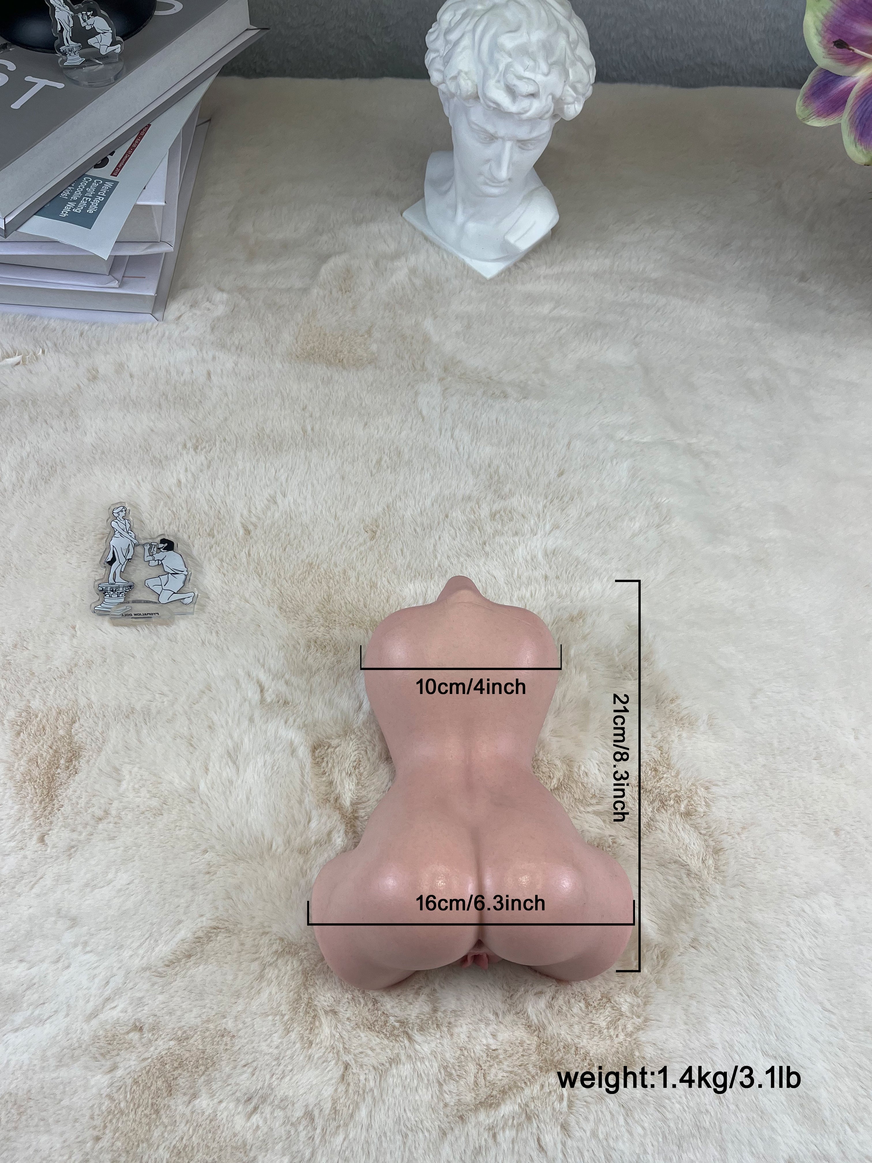 Free Shipping丨1.4kg/3.1lb Platinum Silicone Pocket Pleasure Device with Dual Openings – Ultra-Realistic Skin Texture, Compact & Discreet