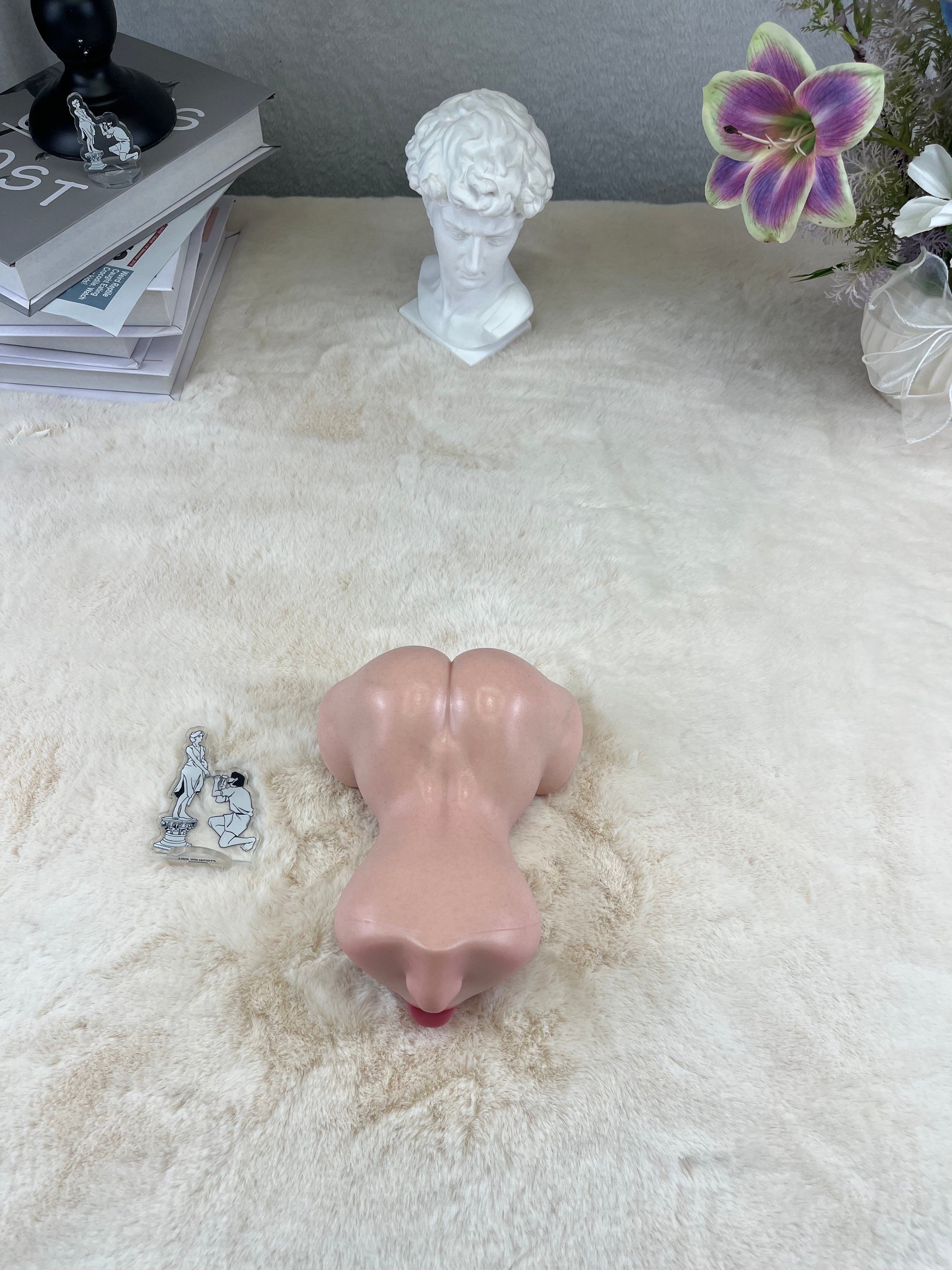 Free Shipping丨1.4kg/3.1lb Platinum Silicone Pocket Pleasure Device with Dual Openings – Ultra-Realistic Skin Texture, Compact & Discreet