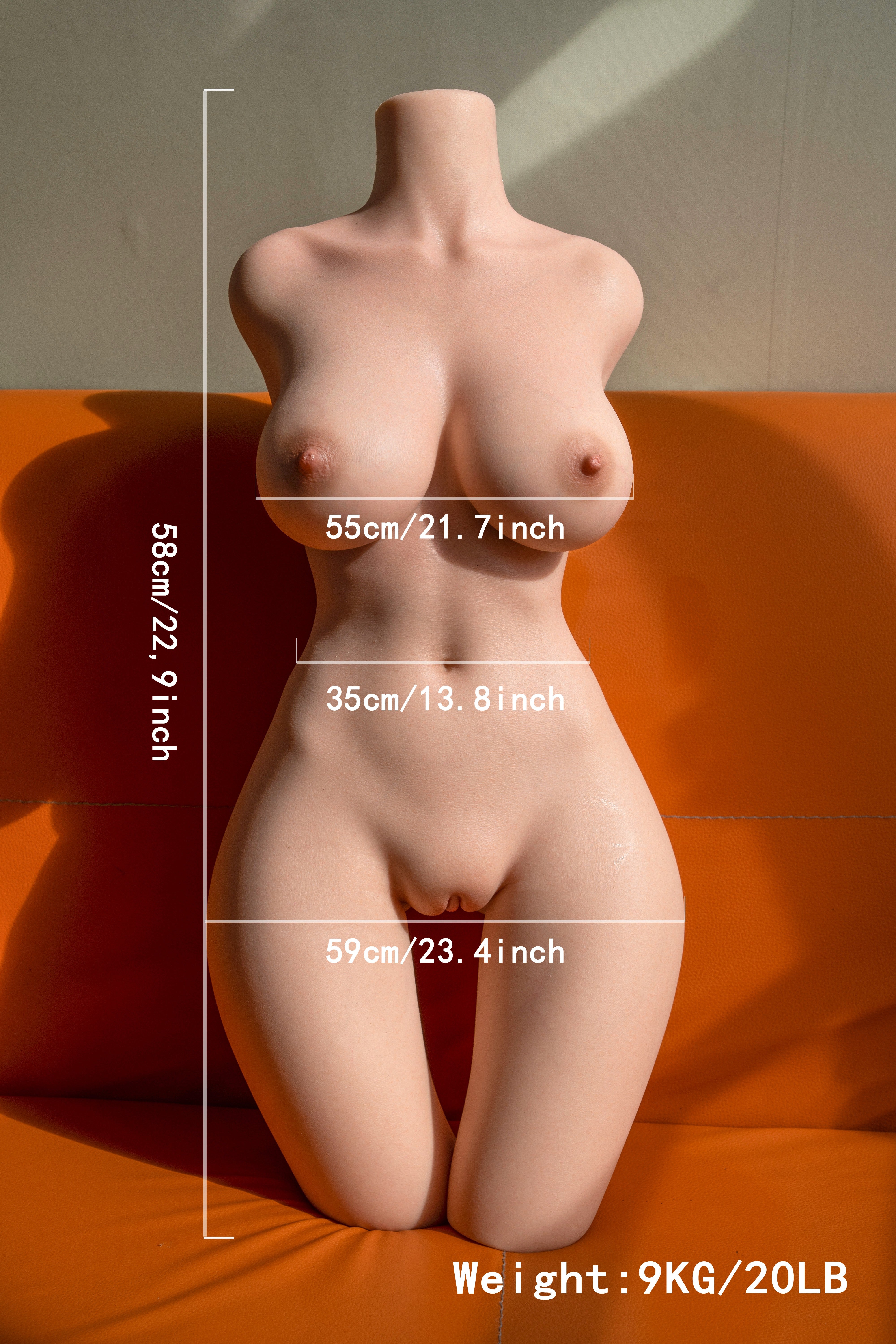 Free Shipping丨9kg/20lb 1:1 Molded Medical-Grade Full Silicone Torso – Headless Ultra-Soft Realistic Skin Texture
